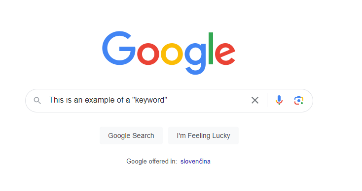 Example of Keyword in Google 