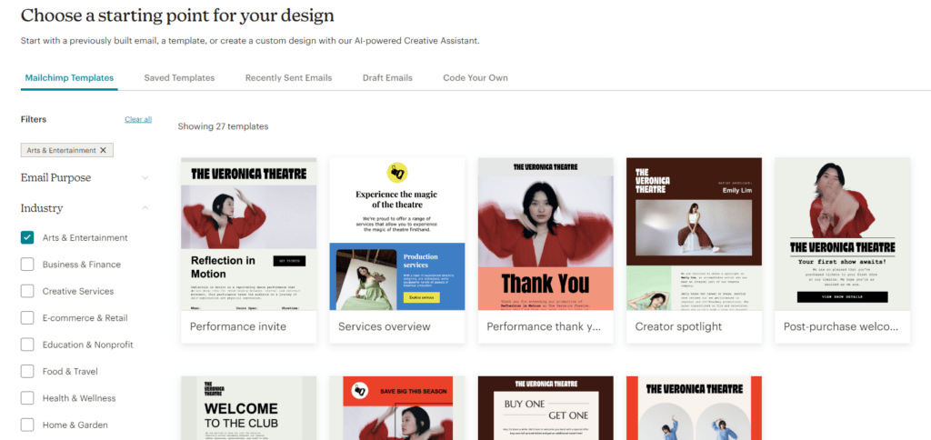 Templates you can use in Mailchimp